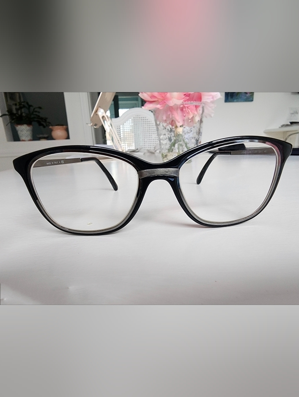 Beautiful Revisited Classic Black & Silver Chanel Eyeglasses
